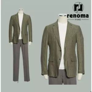 [롯데백화점]레노마 SS 봄여름 카키 스트라이프 마 100 프리미엄 스트레치 자켓 RRJMBJ540A