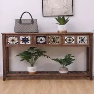 틈새 콘솔테이블 엔틱 현관 복도장 북유럽 인테리어 서랍장 거실가구