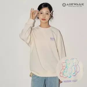 [보리보리/에어워크 주니어]여아 주니어 홀로그램 곰돌이 맨투맨 티셔츠