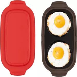 전자레인지 쿠커 밀렵꾼 아침 샌드위치용 프라이어 달걀 2개용 메이커 식기세척기 안전 및 BPA 프리 시간
