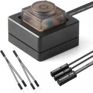 알루미늄 PC 전원 버튼 외장 컴퓨터 데스크탑 및 마더보드용 2M 케이블 자석이 있는 스위치