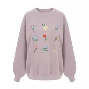 샐리 플라워 자수 루즈핏 맨투맨_I5D-CTS018 331273