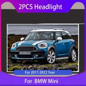 BMW 미니 쿠퍼 컨트리맨 F60 2017 2018 2019 2020 2021 2022용 자동차 액세서리 LED 헤드라이트 전면 DRL