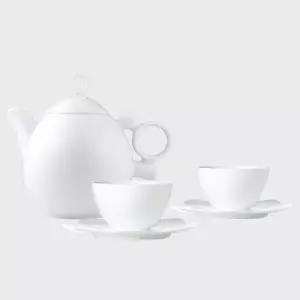 한국도자기 신혼부부 티 화이트 다기 세트 프라우나 지오메트리카