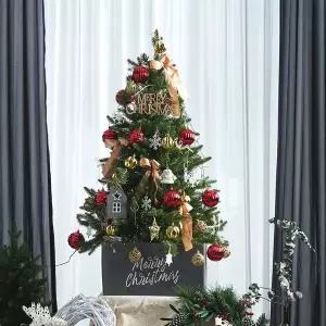 [비솜] 그레이트 120cm 트리 풀세트 400P 미리내전구 실크볼캡 보관가방 크리스마스 완제품