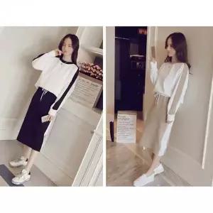 [콩심팥심]여성 긴팔 트레이닝 상하복 배색 캐주얼 운동복