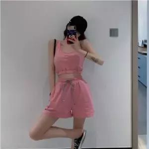 [콩심팥심]여성 스포츠 크롭탑 나시 헬스 운동복