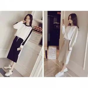 여성 긴팔 트레이닝 상하복 배색 캐주얼 운동복