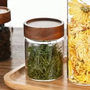 네이처우드 내열유리 밀폐용기 양념 원형 미니 보관통