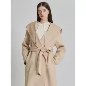 [하프클럽/]막스 울 캐시미어 오픈 벨티드 롱코트 (택가격 318000원)