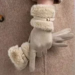 터치 장갑 스웨이드 여성 겨울 스마트폰 손가락 털 보온