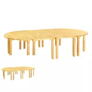 2WC 원목 열린 유치 책상 원목다리530MM 어린이집책상 유치원교구장 어린이집테이블