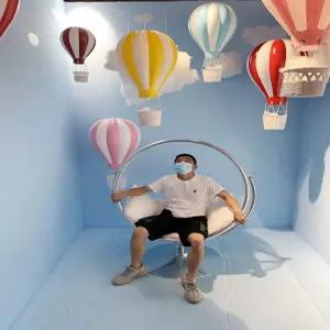 열기구 모빌 카페 가게 줄무늬 풍선 행잉 전시장 북유럽