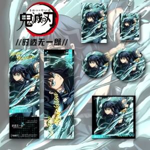 피규어 6개입 귀멸의 칼날  장식품 토키토 무이치로 피규어 브로치 레이저 엽서 열쇠고리 팬을 위한 선물