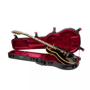 에피폰 파이어플라이용 크로스록 ABS 레 폴 기타 플라이트 케이스 블랙 매트 마감 버건디 벨벳 인테리어