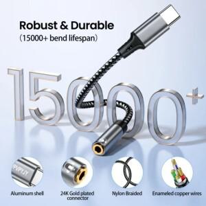 Type-C 3.5mm 잭 오디오 케이블 USB - AUX 어댑터 (맥북 호환 에어 화웨이 호환  호환 삼성 호환 갤럭시 호