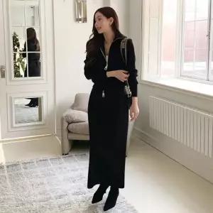 [미나그램] 헬렌 니트집업and롱스커트세트