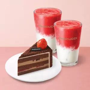 [파스쿠찌] 딸기 라떼(R) 2잔+오! 마이 초코(조각)