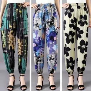 팬시 셔링 밴딩 냉감 쿨 아이스 여름 고무줄 바지 엄마 잠옷 바람막이 팬츠 면 무지 7부