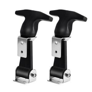 UEETEK 스테인레스 스틸 고무 후드 캐치 유연한 T 핸들 걸쇠 드로우 래치 도구 상자용 브래킷 포함 2 개