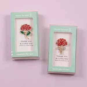 큐빅 카네이션브로치 감사선물 미니카드포함 카네이션 부모님 어버이날
