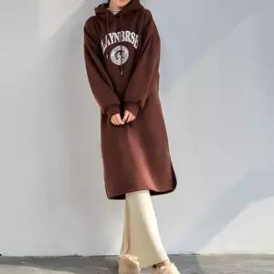 귀여성 외출 패션 기모 안감 캐주얼 후드 원피스나시 정장 겨울 가을 롱원피스 쉬폰 니트 빅사이즈 휴양지