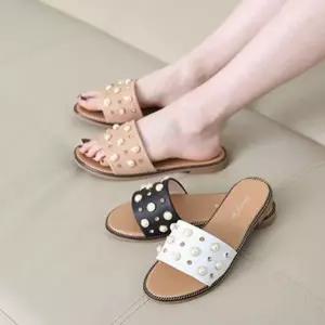 [하프클럽/]여성 샌들 푹신한 스터드 키높이 큐빅 진주 컬러