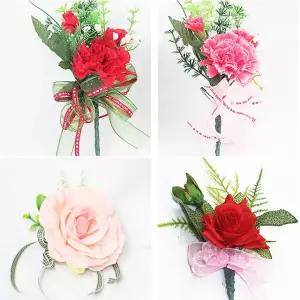 조화 카네이션 코사지 자석 장미 오픈행사 꽃사지 피치로즈