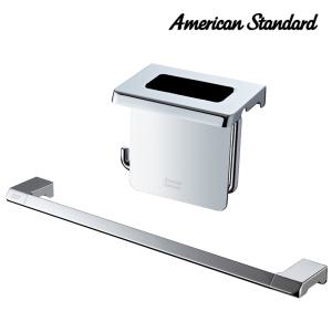 아메리칸스탠다드 큐브P 욕실악세사리 2품세트 크롬 수건걸이+선반형 휴지걸이 FH0600  [공식대리점]