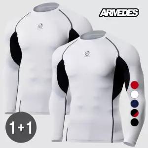 아르메데스 남성용 언더레이어 매쉬 긴팔 테크핏 AR-142 2P