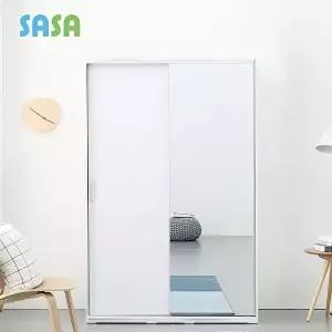 [사사가구]빅 1200 슬라이딩 옷장 거울 선반형