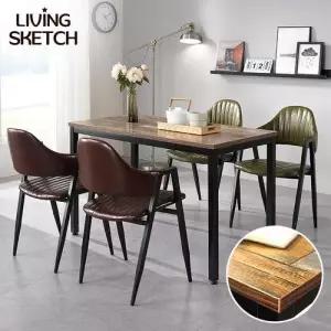 [리빙스케치] 보브 1200x600 빈티지 카페 업소용 테이블 철제 책상 4인 식탁