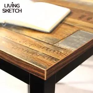 [리빙스케치] 보브 1200x600 빈티지 업소용 카페 테이블 철제 책상 4인 식탁