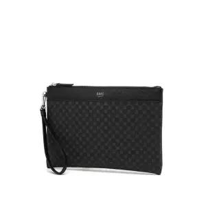 [롯데백화점]닥스 액세서리 [LOUIS BRIDGE]블랙 가죽 DD로고 패턴 미디움 클러치백 DBBA2F467BK