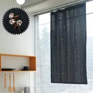 [텐바이텐][모모제작소]목화송이 자수 북유럽 린넨 가리개커튼 80x134