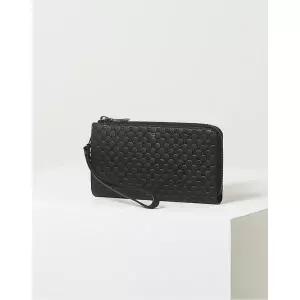 [롯데백화점]닥스 액세서리 [LOUIS] 블랙 로고패턴 소가죽 지퍼장지갑 DBWA2F360BK