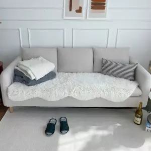 [한스갤러리]헤일리 극세사 쇼파패드 인조양털 매트 방석 쇼파커버_3인용