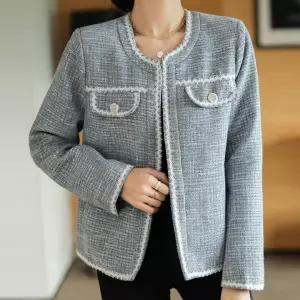 [퀸이즈][퀸이즈] [77까지]프코 트위드 플라워 노에리 자켓