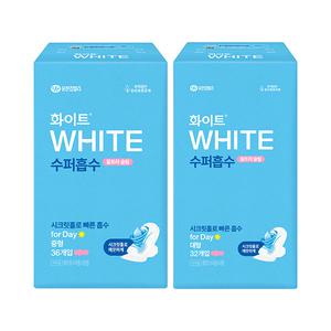 화이트 수퍼흡수 중형 36매, 1개 + 대형 32매, 1개