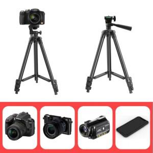트라이포드 4단 높이조절 삼각대스마트폰 홀더+수납가방 카메라 디카 삼발이 거치대/휴대폰 디카 카메라 표준홀 360도회전 탐조활동 풍경사진