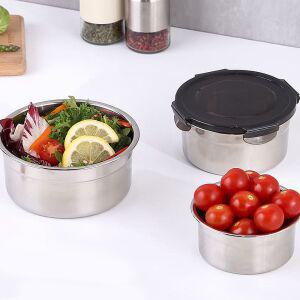 리빙아트 디오바코 스테인레스 디오바코 원형찬통 1P 스텐 반찬통