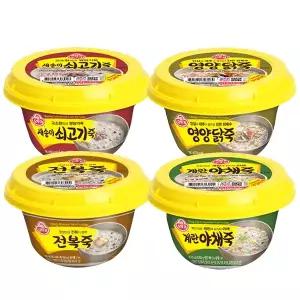 오뚜기 즉석 상온죽 285g 4종 8개(전복죽2+새송이쇠고기죽2+영양닭죽2+계란야채죽2)