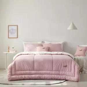 극세사 레고 핑크[8온스] 슈퍼싱글 퀸 킹세트[퀼트이불+패드+베개커버]