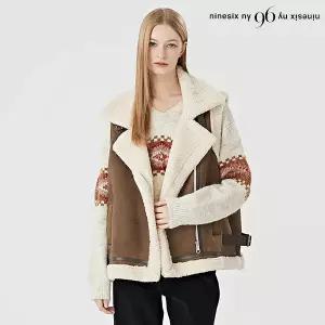 [롯데백화점]나인식스뉴욕 양털 무스탕 스트랩 베스트 (NO4VW017L0)