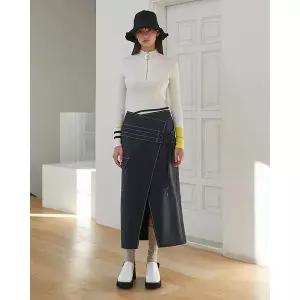 [에고이스트]배색스티치레이스업H라인롱스커트 EQ1WS265_DJ