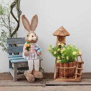 봄 인테리어 장식품 세트 토끼 조형물 정원 홈 가드닝 장식 소품 카페 어린이집 화단 꾸미기