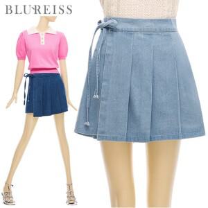 [블루레이스] 리본랩 핀턱 큐롯 데님 팬츠_B5M1PT7021