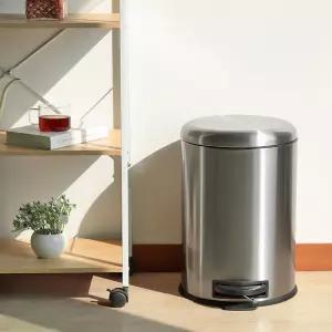 무소음 스텐 페달 휴지통 쓰레기통 12L/20L/30L/학교 교무실 관공서 병원 유치원