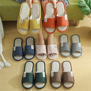 사계절 린넨 실내화 여성 남성 층간소음 방지 거실화 학교 사무실 고급 거실 실내 슬리퍼