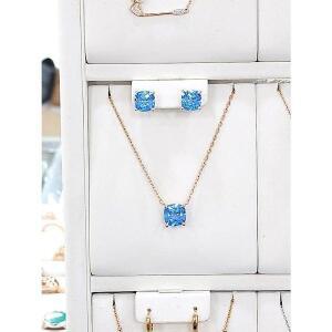 [로뎀쥬얼리]로뎀 세이브존05 Eleganc 아쿠아마린 스퀘어 목걸이 귀걸이 세트 RD25050173 (S34847780)